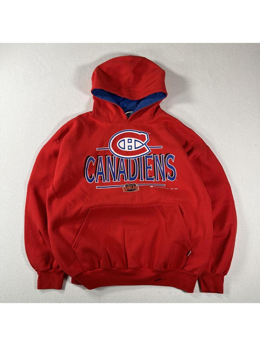 Vintage 90s Montreal Canadiens NHL Bulletin Pull Over Hoodie